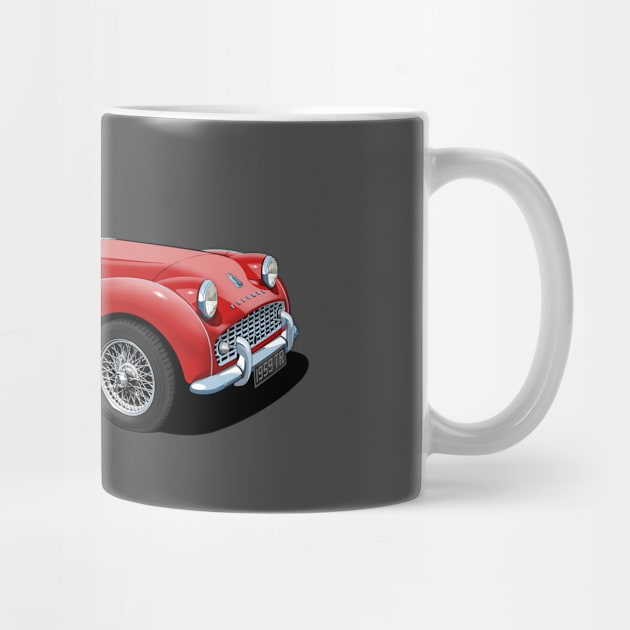 Triumph TR3 in red by candcretro